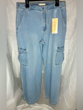 RISEN JEANS Light Wash Denim Wide Leg